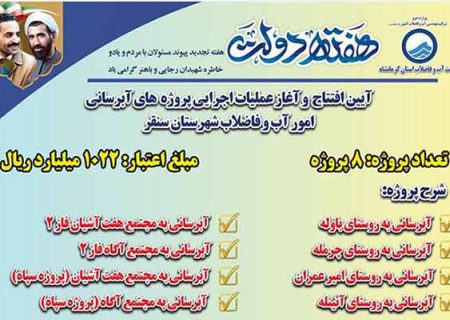 بهره برداری و آغاز عملیات اجرایی ۸ پروژه آبرسانی روستایی در شهرستان سنقروکلیایی به مناسبت هفته دولت