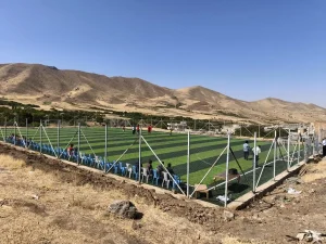 افتتاح زمین چمن مصنوعی روستای علی آباد بخش بیلوار کرمانشاه