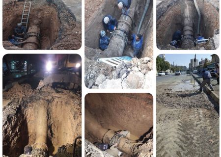 رفع سه حادثه بزرگ در شبکه آبرسانی کرمانشاه بدون قطعی آب  